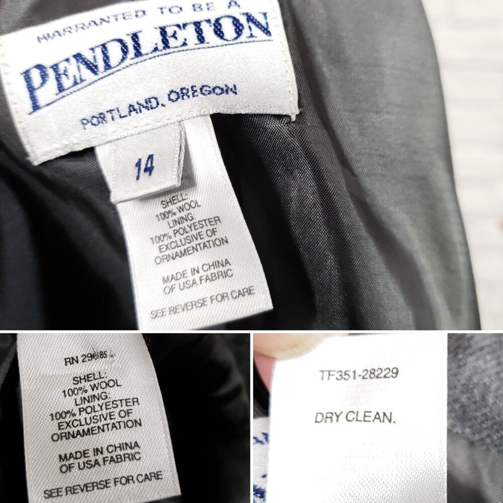 Pendleton Gray Wool Blazer Jacket Embroidered Sou… - image 10